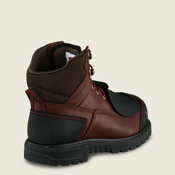 Men's Red Wing Brnr XP 6-inch Waterproof Safety Toe Metguard Boot Work Boots Black | DKT-908547