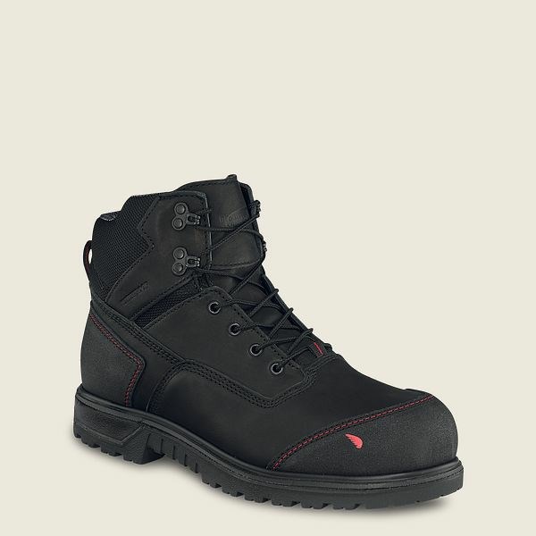 Men\'s Red Wing Brnr XP 6-inch Waterproof Safety Toe Boot Work Boots Black | GQJ-684057