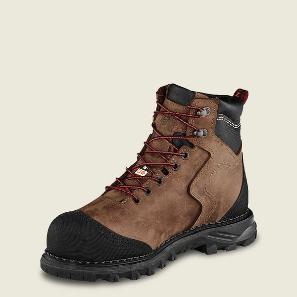 Men's Red Wing Burnside 6-inch Waterproof, CSA Safety Toe Boots Brown / Black | CAL-495286