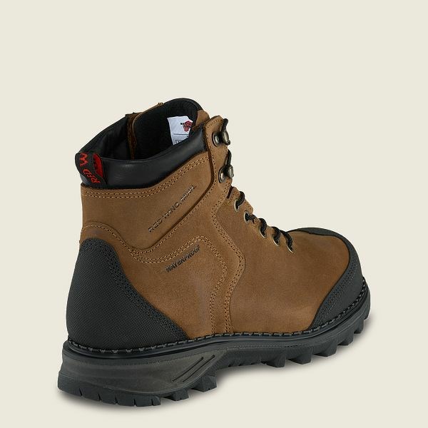 Men's Red Wing Burnside 6-inch Waterproof Safety Toe Boots Brown / Black | HIT-615920