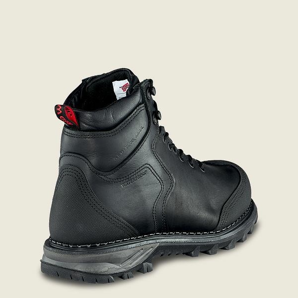 Men's Red Wing Burnside 6-inch Waterproof Safety Toe Boots Black | PSW-819652