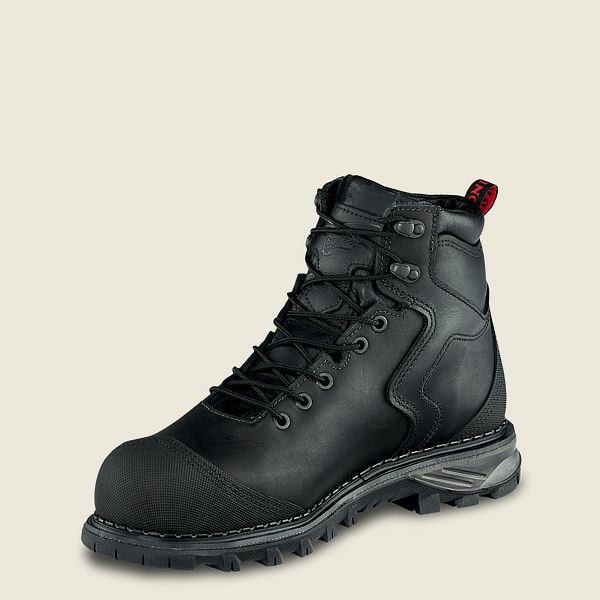 Men's Red Wing Burnside 6-inch Waterproof Safety Toe Boots Black | PSW-819652