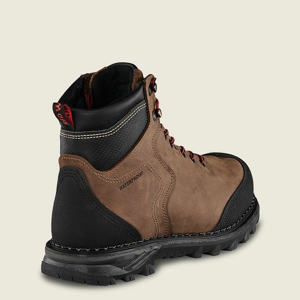 Men's Red Wing Burnside 6-inch Waterproof, CSA Safety Toe Boot Work Boots Brown / Black | WFG-539620