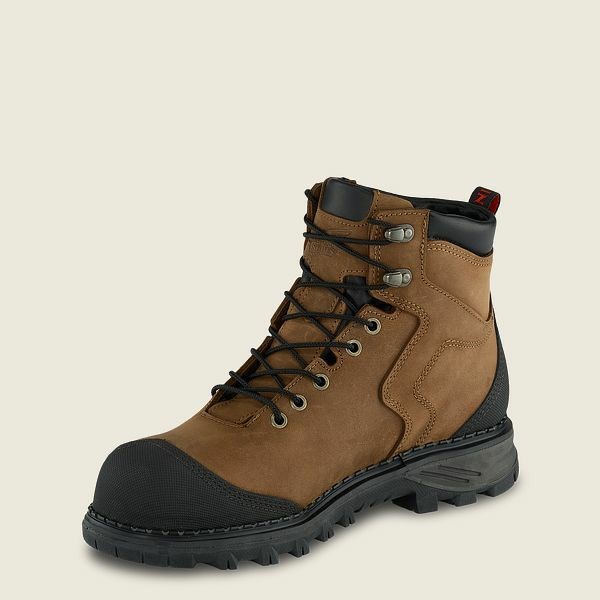 Men's Red Wing Burnside 6-inch Waterproof Safety Toe Boot Work Boots Brown / Black | ZKL-567123