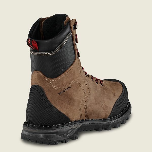 Men's Red Wing Burnside 8-inch Waterproof, CSA Safety Toe Boots Brown / Black | DHS-072641