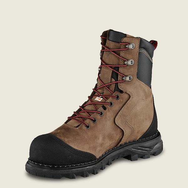 Men's Red Wing Burnside 8-inch Waterproof, CSA Safety Toe Boots Brown / Black | DHS-072641