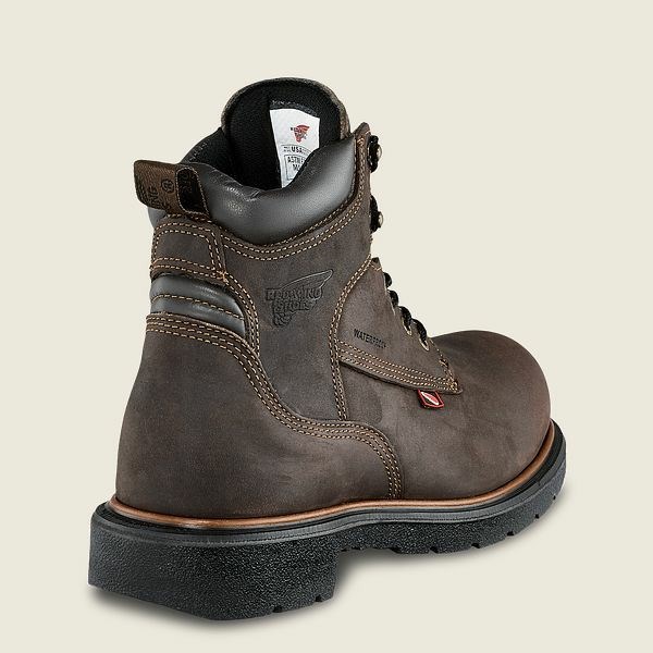 Men's Red Wing DynaForce 6-inch Insulated, Waterproof Safety Toe Boot Work Boots Brown | KQL-501472