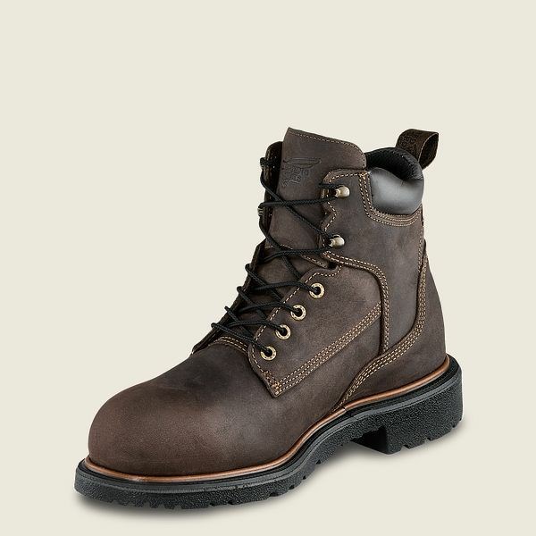 Men's Red Wing DynaForce 6-inch Insulated, Waterproof Safety Toe Boot Work Boots Brown | KQL-501472