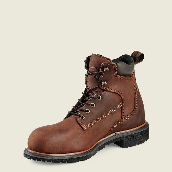 Men's Red Wing DynaForce 6-inch Waterproof Safety Toe Boots Brown | JXO-136908