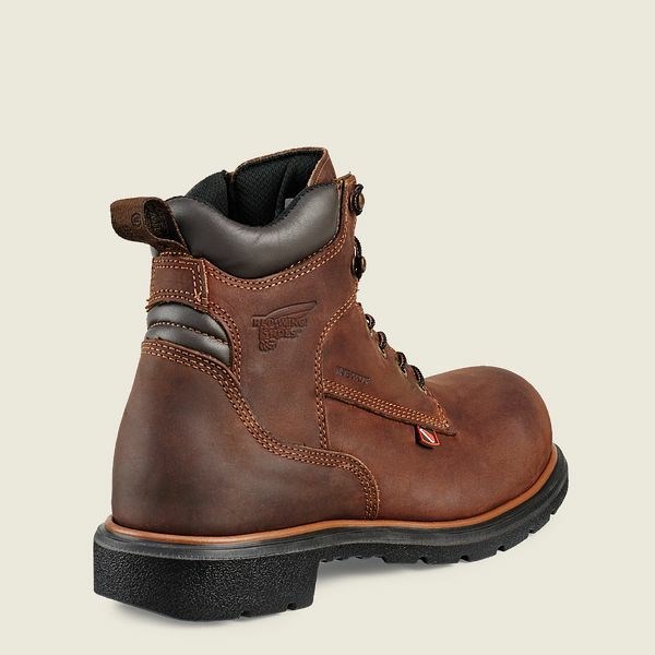 Men's Red Wing DynaForce 6-inch Waterproof Safety Toe Boot Work Boots Brown | YVI-705389