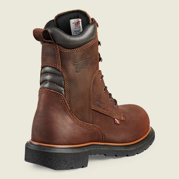 Men's Red Wing DynaForce 8-inch Waterproof Safety Toe Boot Work Boots Brown | BQC-625971