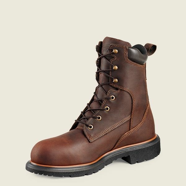 Men's Red Wing DynaForce 8-inch Waterproof Safety Toe Boot Work Boots Brown | BQC-625971