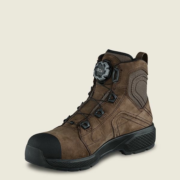 Men's Red Wing Exos Lite 6-inch Waterproof Safety Toe Boots Brown / Black | ORD-521306