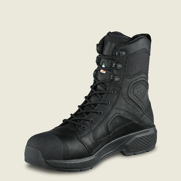 Men's Red Wing Exos Lite 8-inch Waterproof, CSA Safety Toe Boot Work Boots Black | EAM-164097