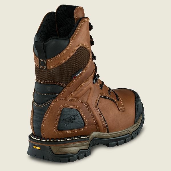 Men's Red Wing FlexForce 8-inch Waterproof Safety Toe Boots Brown / Black | IWU-769432