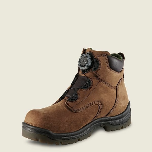 Men's Red Wing King Toe 6-inch Waterproof Safety Toe Boots Brown | CRM-698305