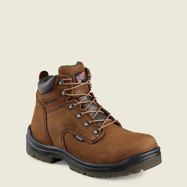 Men\'s Red Wing King Toe 6-inch Waterproof Safety Toe Boots Brown | GJR-920541