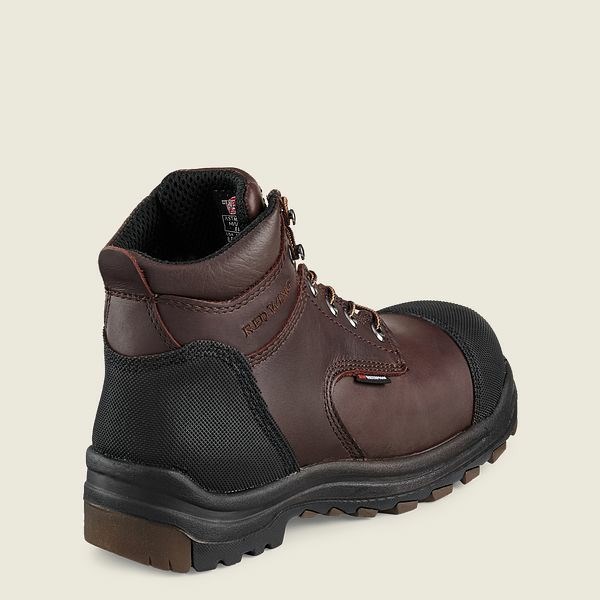 Men's Red Wing King Toe 6-inch Waterproof CSA Safety Toe Boots Brown / Black | PTL-753064