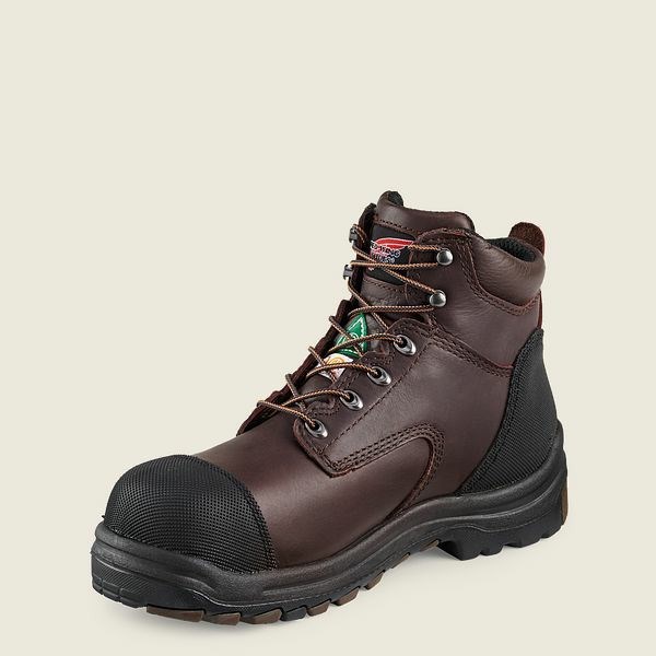 Men's Red Wing King Toe 6-inch Waterproof CSA Safety Toe Boots Brown / Black | PTL-753064