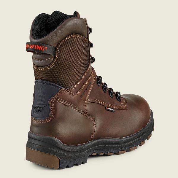 Men's Red Wing King Toe 8-inch Insulated, Waterproof CSA Safety Toe Boot Work Boots Brown | TUL-529468