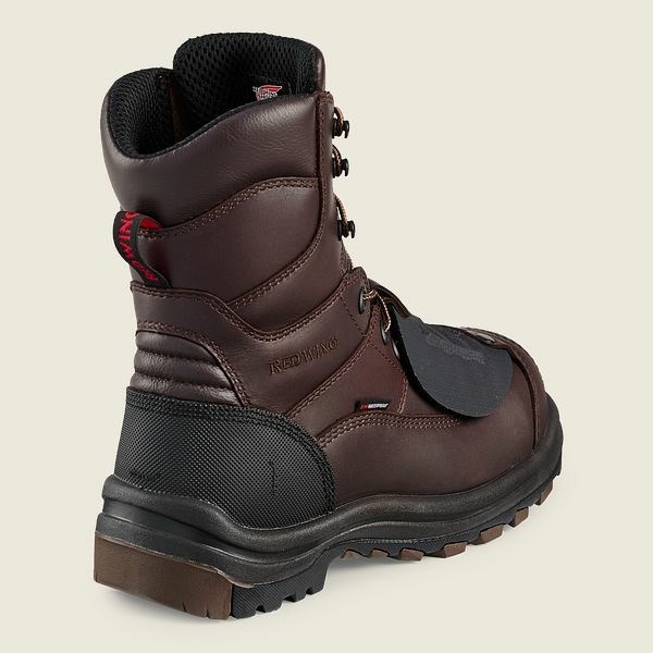 Men's Red Wing King Toe 8-inch Waterproof CSA Metguard Safety Toe Boot Work Boots Brown | ABN-372410