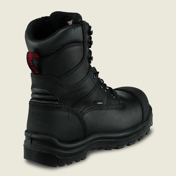 Men's Red Wing King Toe 8-inch Waterproof CSA Safety Toe Boots Black | CZX-436912