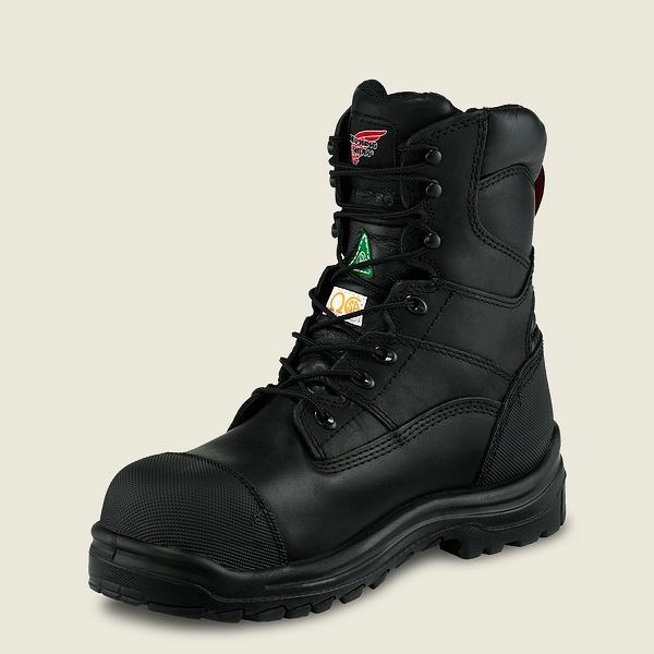 Men's Red Wing King Toe 8-inch Waterproof CSA Safety Toe Boots Black | CZX-436912