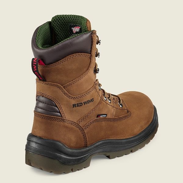 Men's Red Wing King Toe 8-inch Waterproof Soft Toe Boot Work Boots Brown | POT-130985