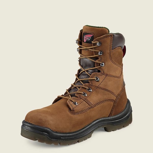 Men's Red Wing King Toe 8-inch Waterproof Soft Toe Boot Work Boots Brown | POT-130985