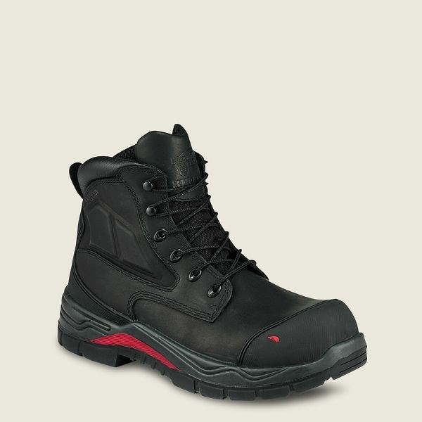 Men\'s Red Wing King Toe ADC 6-inch Waterproof Safety Toe Boots Black | NVW-406179