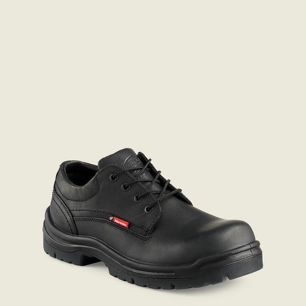 Men\'s Red Wing King Toe Safety Toe Oxford Work Shoes Black | FQE-307892