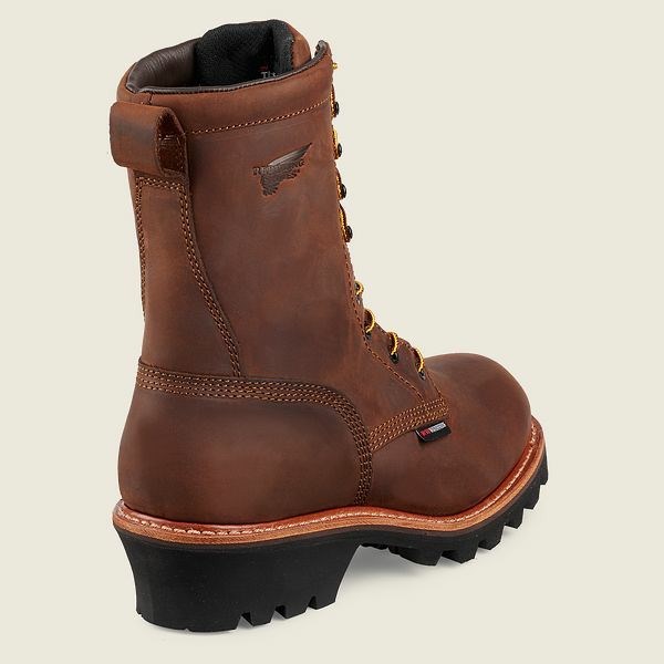 Men's Red Wing LoggerMax 9-inch Insulated, Waterproof Safety Toe Boot Work Boots Brown | HWN-413576