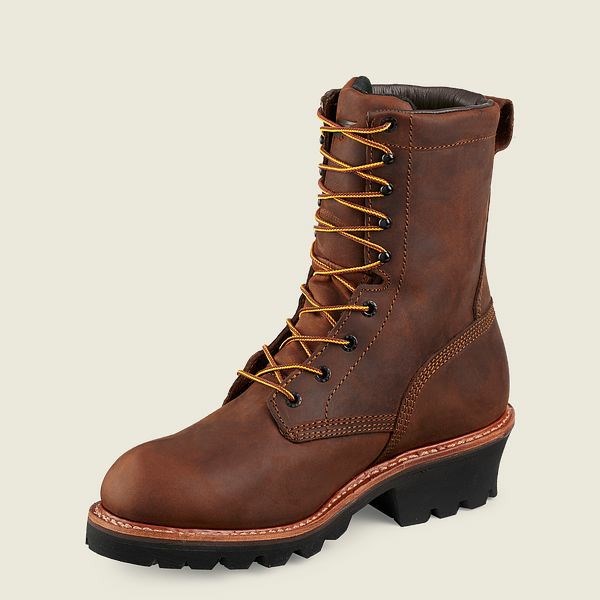 Men's Red Wing LoggerMax 9-inch Insulated, Waterproof Safety Toe Boot Work Boots Brown | HWN-413576