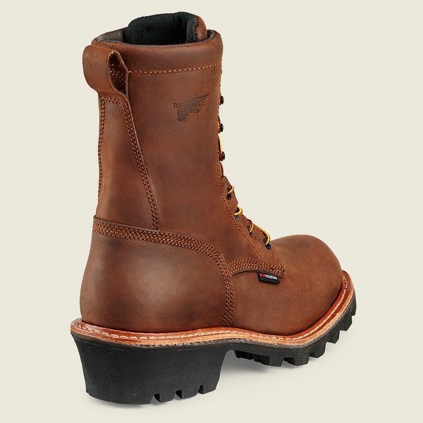 Men's Red Wing LoggerMax 9-inch Waterproof Safety Toe Boot Work Boots Brown | AWH-463127