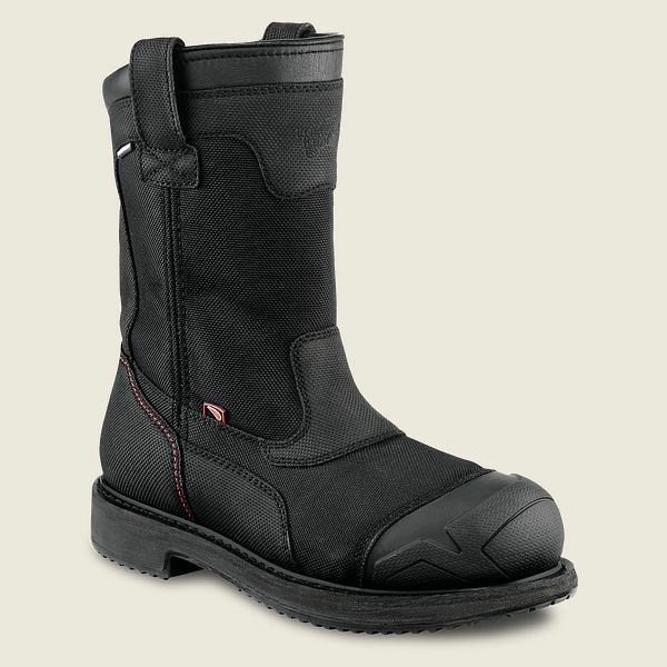 Men\'s Red Wing MaxBond 10-inch Waterproof Pull-On Boot Safety Toe Boots Black | ZGW-241057