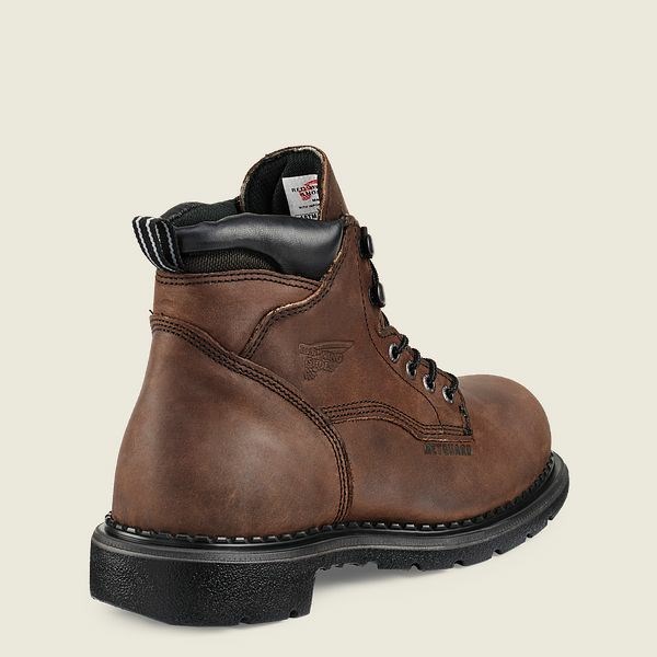 Men's Red Wing SuperSole 6-inch Waterproof Metguard Boot Safety Toe Boots Brown | EOH-169374