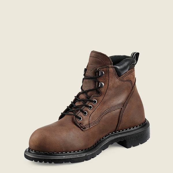 Men's Red Wing SuperSole 6-inch Waterproof Metguard Boot Safety Toe Boots Brown | EOH-169374