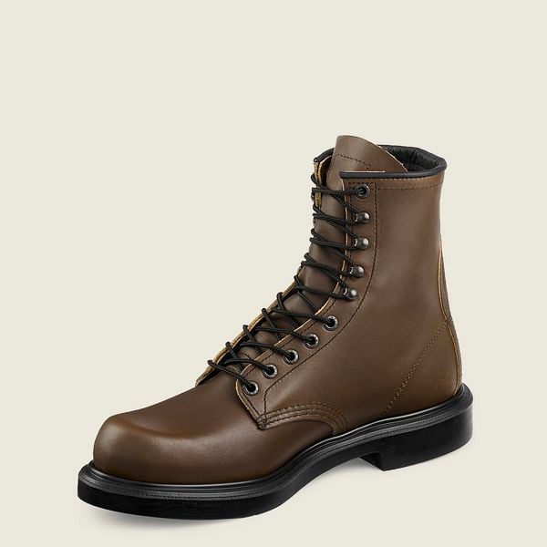 Men's Red Wing SuperSole 8-inch Soft Toe Boot Work Boots Brown | NYC-374928