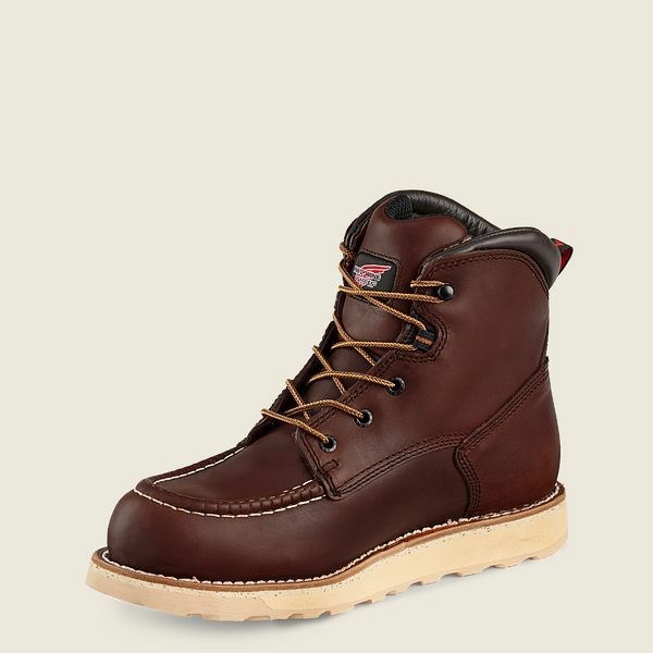 Men's Red Wing Traction Tred 6-inch Waterproof Safety Toe Boots Brown | ACY-980152