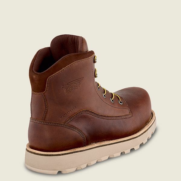 Men's Red Wing Traction Tred Lite 6-inch Waterproof Safety Toe Boots Brown | ACH-187325