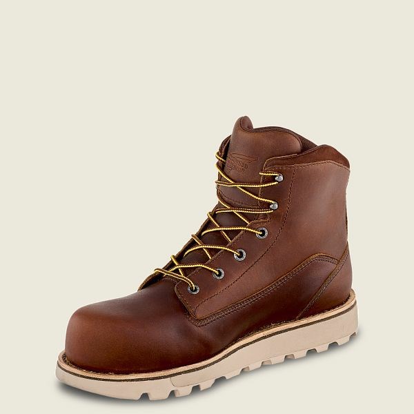 Men's Red Wing Traction Tred Lite 6-inch Waterproof Safety Toe Boots Brown | ACH-187325