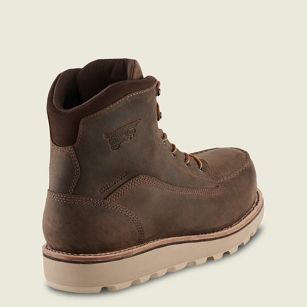 Men's Red Wing Traction Tred Lite 6-inch Waterproof Safety Toe Boots Brown | MIV-643812