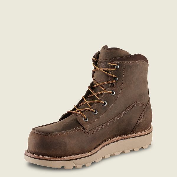 Men's Red Wing Traction Tred Lite 6-inch Waterproof Safety Toe Boots Brown | MIV-643812