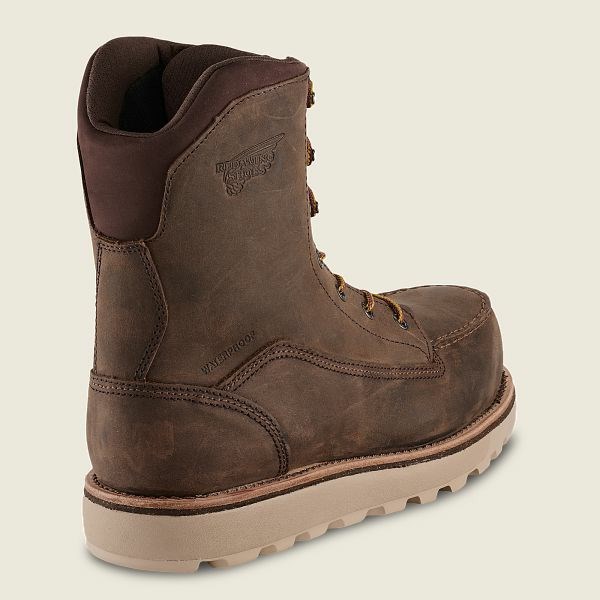 Men's Red Wing Traction Tred Lite 8-inch Waterproof Safety Toe Boots Brown | NDY-582013