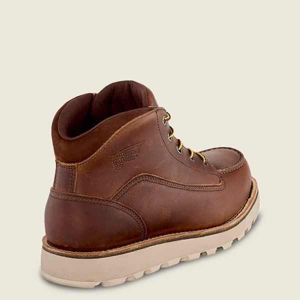 Men's Red Wing Traction Tred Lite Waterproof Soft Toe Chukka Work Boots Brown | FCK-374529