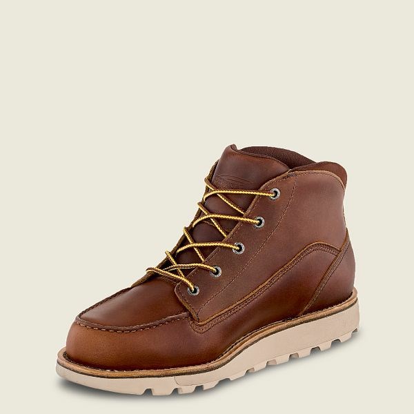 Men's Red Wing Traction Tred Lite Waterproof Soft Toe Chukka Work Boots Brown | FCK-374529