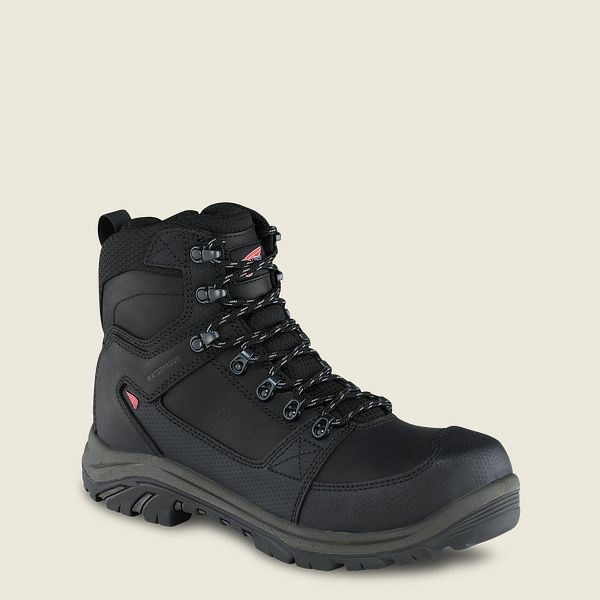 Men\'s Red Wing Tradesman 6-inch Side-Zip Waterproof Safety Toe Boot Work Boots Black | ESQ-308146