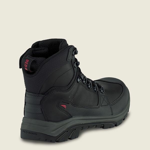 Men's Red Wing Tradesman 6-inch Side-Zip, Waterproof, CSA Safety Toe Boots Black | FAM-746501