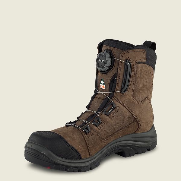 Men's Red Wing Tradesman 8-inch BOA,Waterproof, CSA Safety Toe Boot Work Boots Black / Brown | GAP-319865