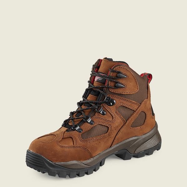 Men's Red Wing TruHiker 6-inch Waterproof Safety Toe Hiking Boots Brown | GZI-693704